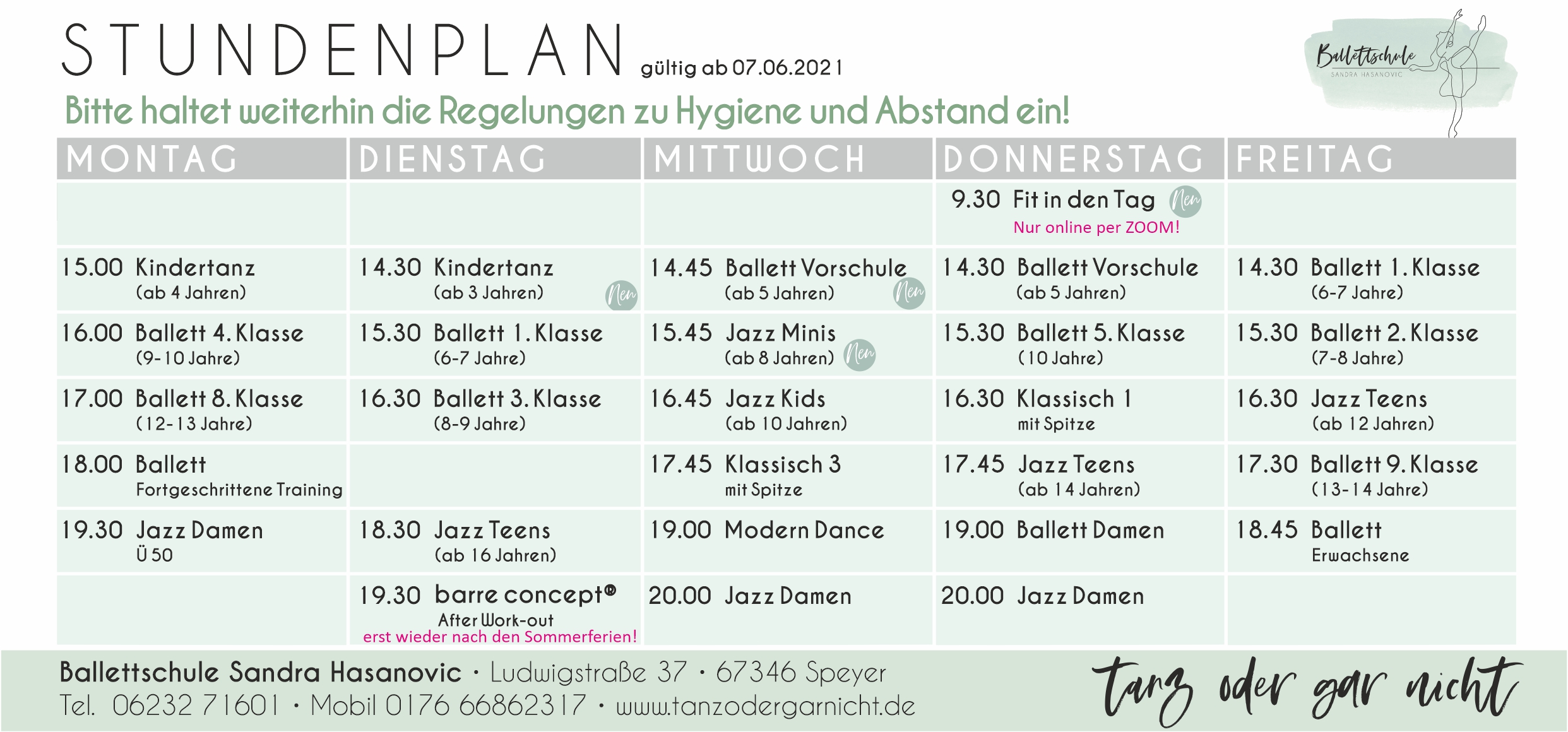 Stundenplan 2021 06 07